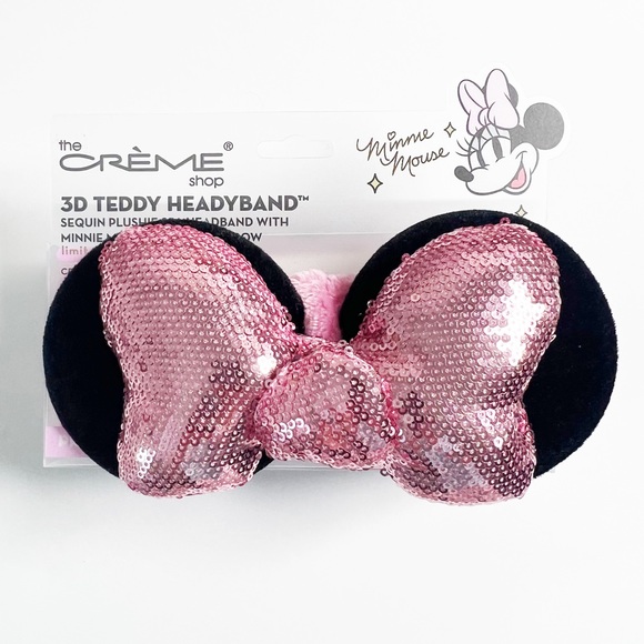 Disney Other - The Creme Shop x Minnie Mouse 3D Teddy Headband Sequin Plushie with Bow